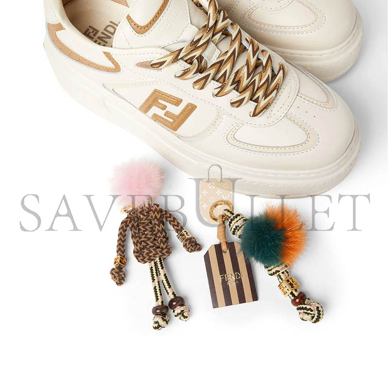 FENDI MATCH LOW TOP PLATFORM SHOES IN WHITE LEATHER 8E8721AY9NF1TO4